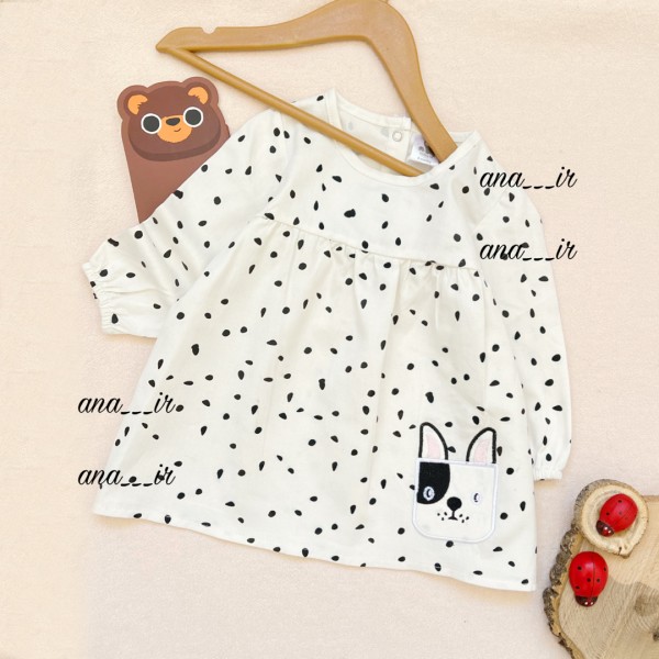 پیراهن سفید خالخالی