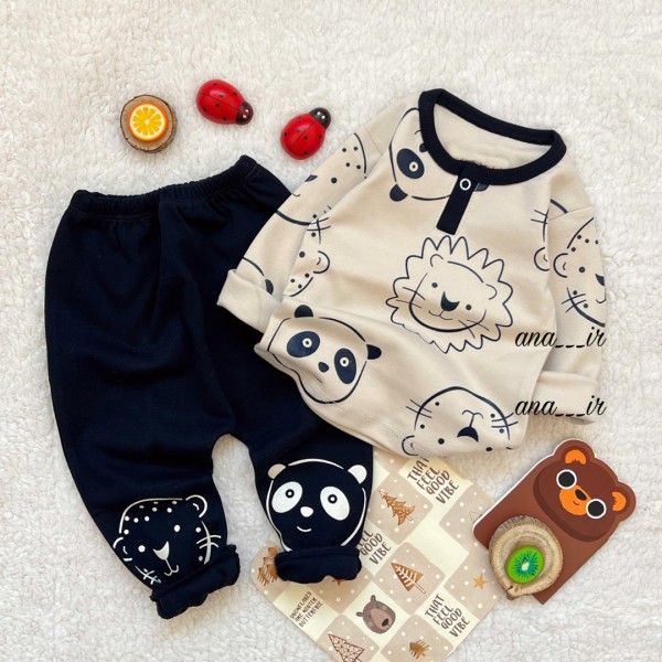 بلوز شلوار پاندا کرمی