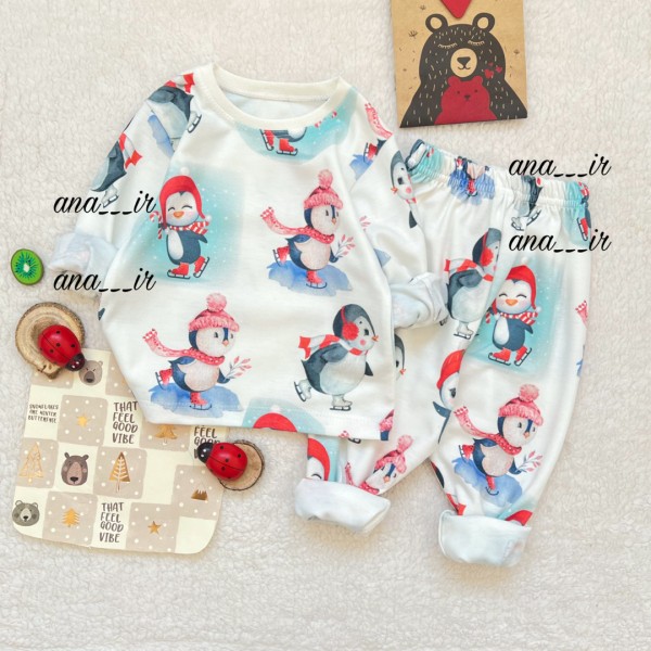 بلوز شلوار پنگوئن برفی