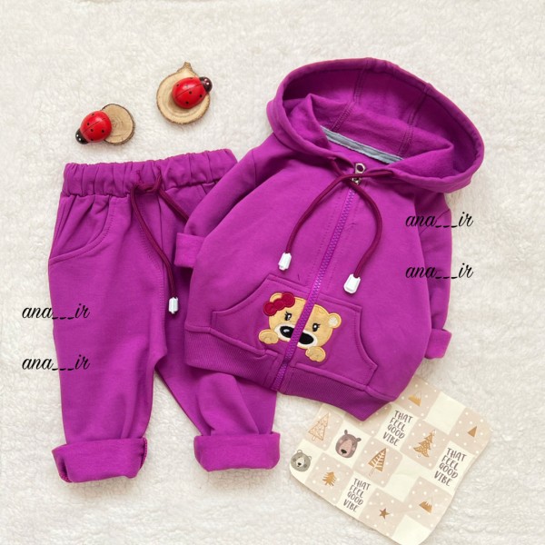 سویشرت شلوار خرس بنفش