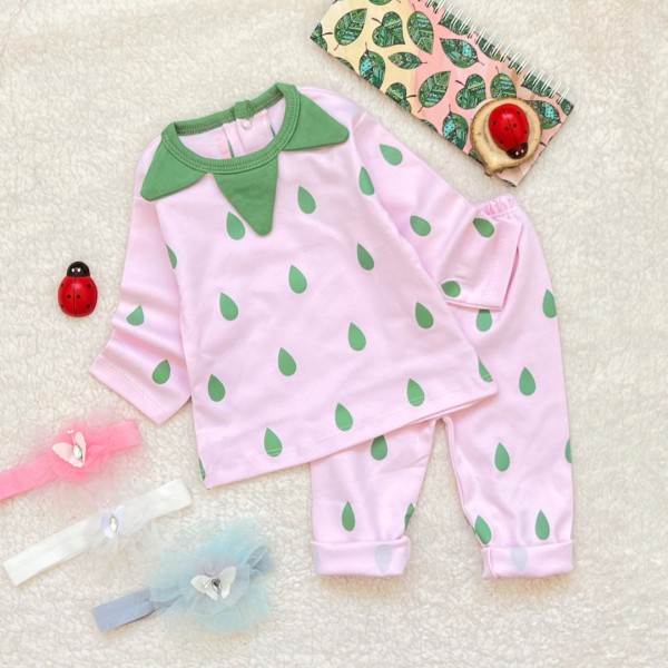 بلوز شلوار توت فرنگی