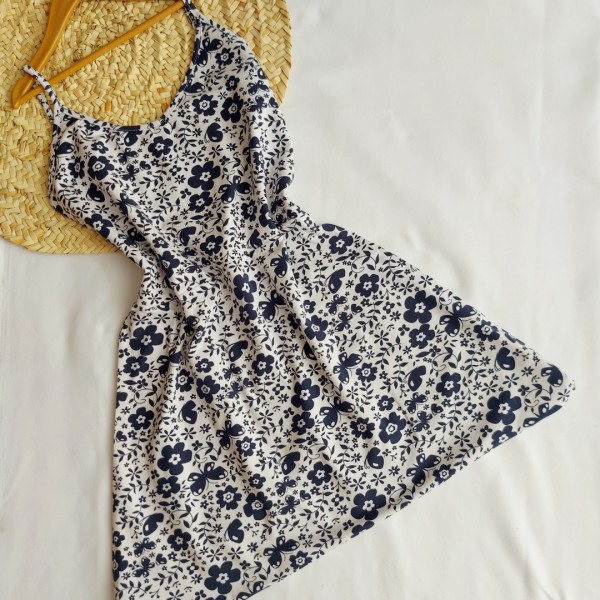 تونیک‌ زنانه گل و پروانه سرمه ای