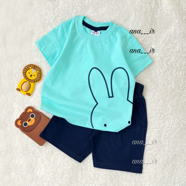 تیشرت شلوارک خرگوش آبی 🐰