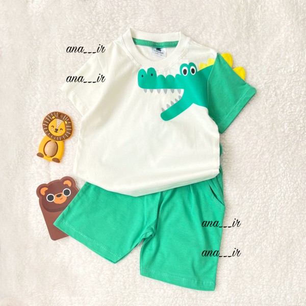 تیشرت شلوارک تمساح سبز 🐊