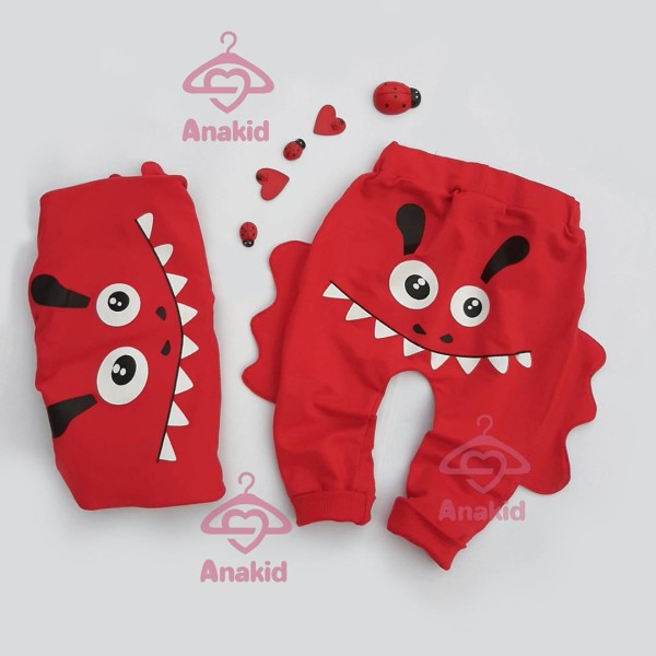 شلوار دندون خندون قرمز