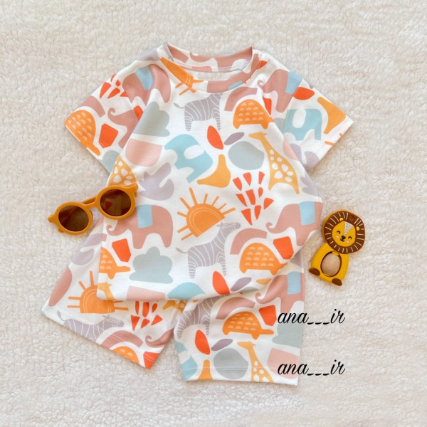 تیشرت شلوارک شکل های هندسی