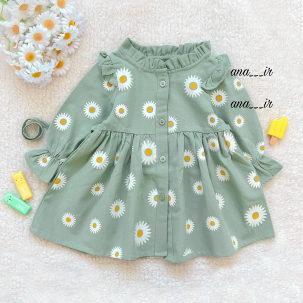 پیراهن بابونه سبز