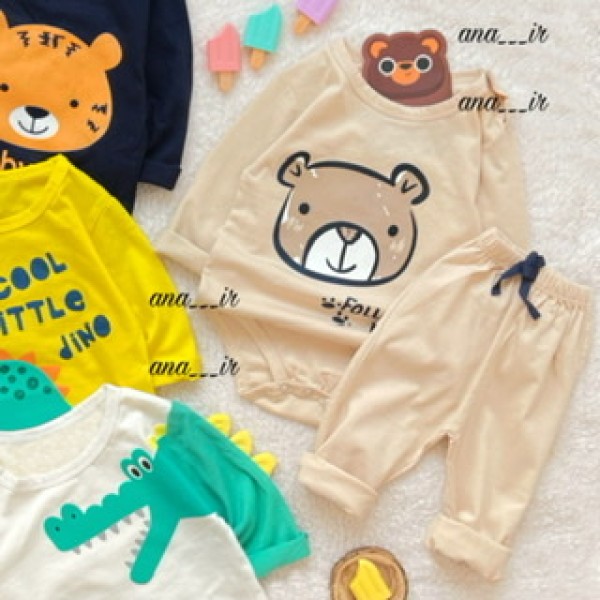 بادی شلوار خرس کرم