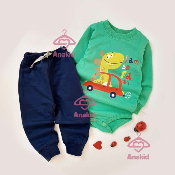 بادی شلوار دایناسور تندرو سبز