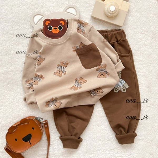 ست خرس شلوار قهوه ای