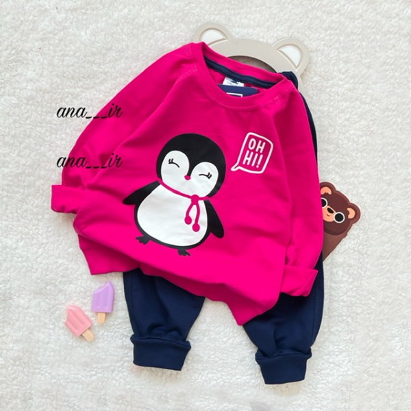 دورس شلوار پنگوئن سرخابی