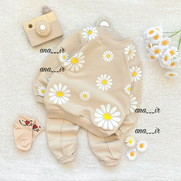 بلوز شلوار بابونه کرم