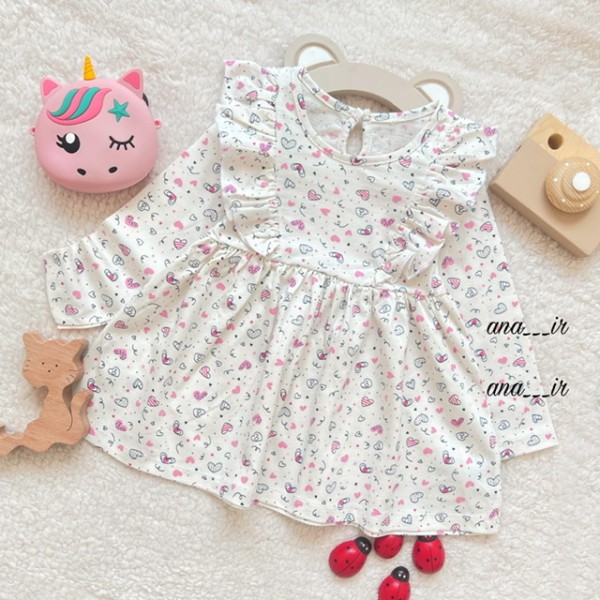 پیراهن قلب ریز سفید