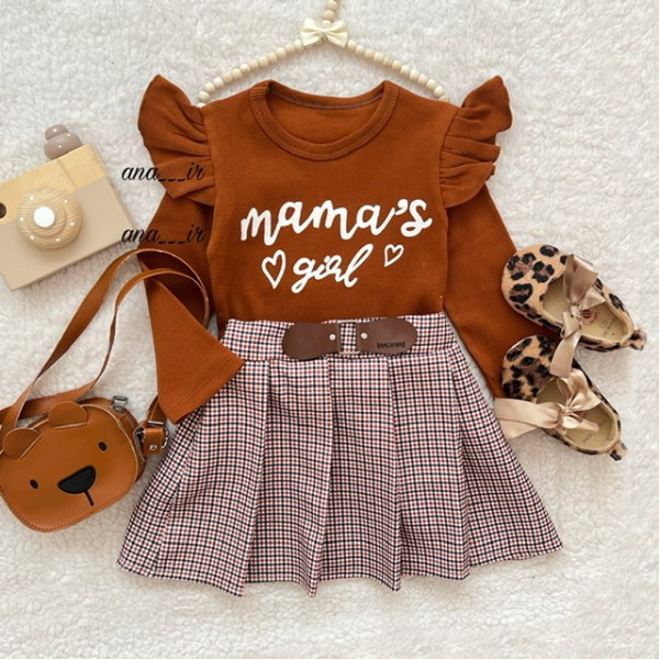 بلوز دامن آجری