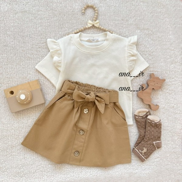 بلوز دامن  سفیدنسکافه