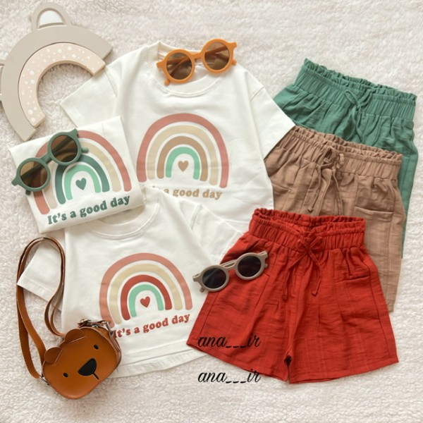 کراپ شلوارک رنگین کمان