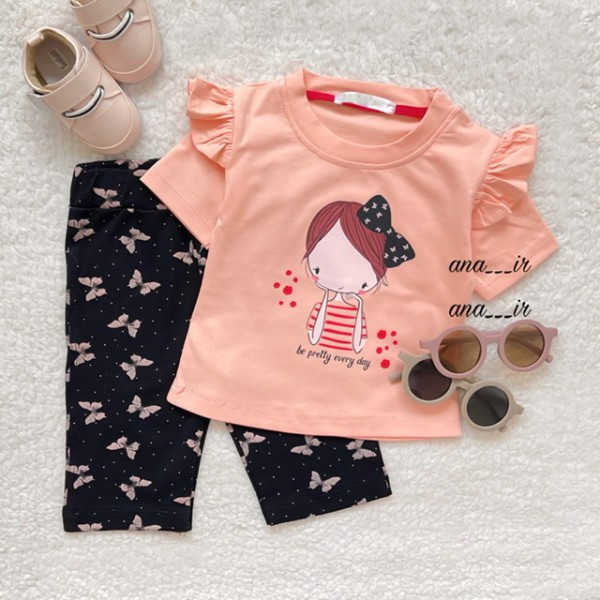 ست دختر شلوارک مشکی