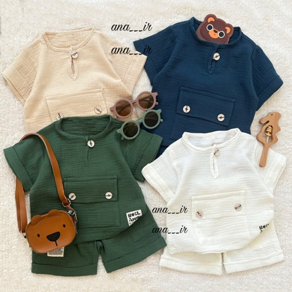 ست موسلین جیب پاکتی