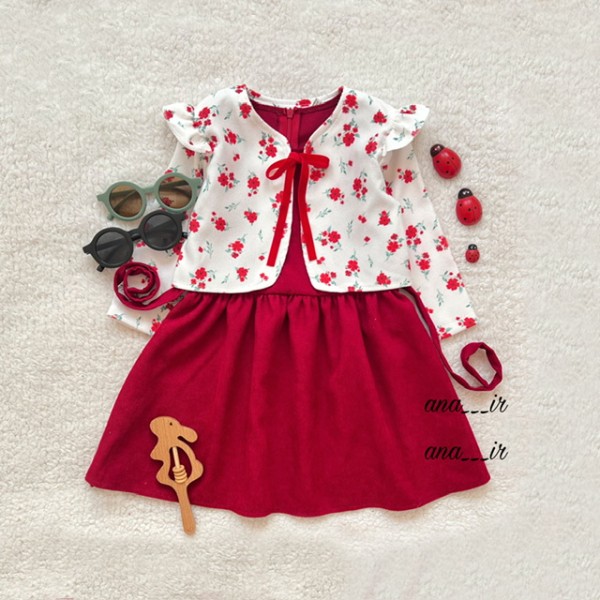 کت سارافون گل قرمز