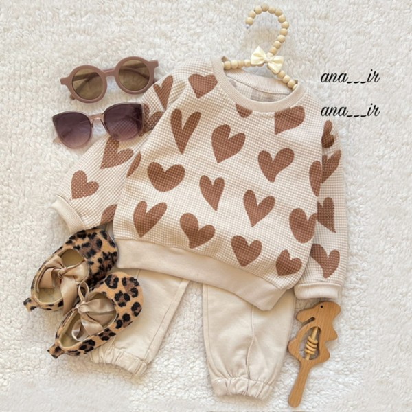 ست قلب قهوه ای