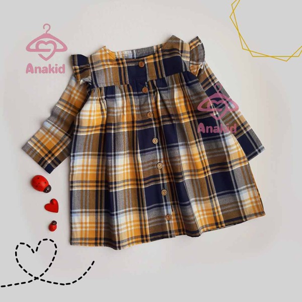 پیراهن چهارخانه زرد