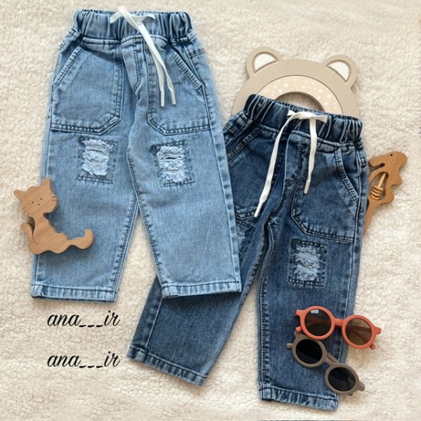 شلوار جین زاپ مربعی