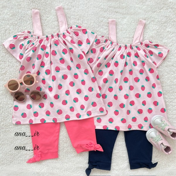 تاپ شلوارک توت فرنگی