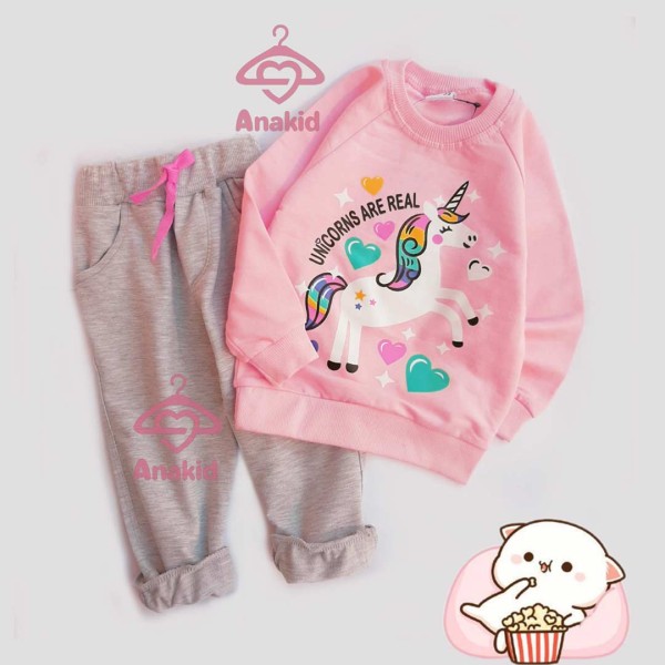 بلوز شلوار یونیکورن صورتی