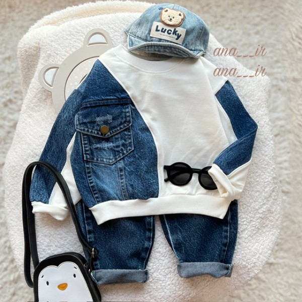 ست جین ترکیبی جیبدار