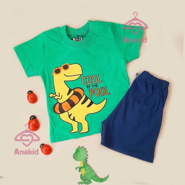 تیشرت شلوارک dino سبز