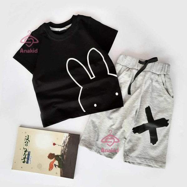 تیشرت شلوارک خرگوش مشکی