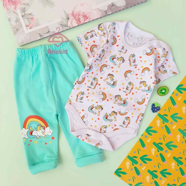 بادی شلوار تکشاخ رنگین کمان