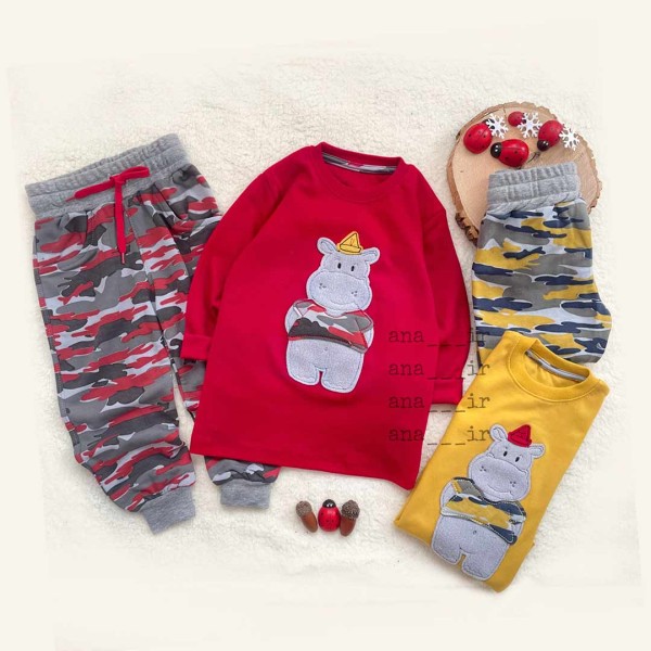 بلوز شلوار اسب آبی چریکی