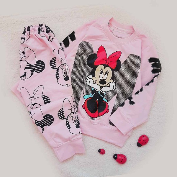 بلوز شلوار میکی صورتی