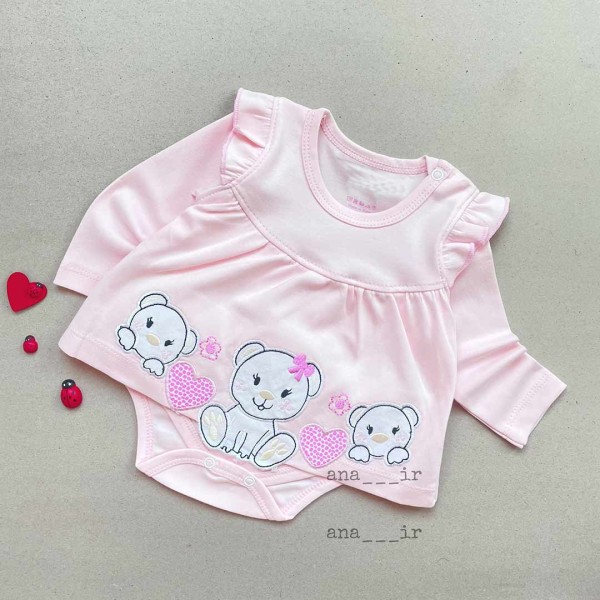 پیراهن صورتی خرسی