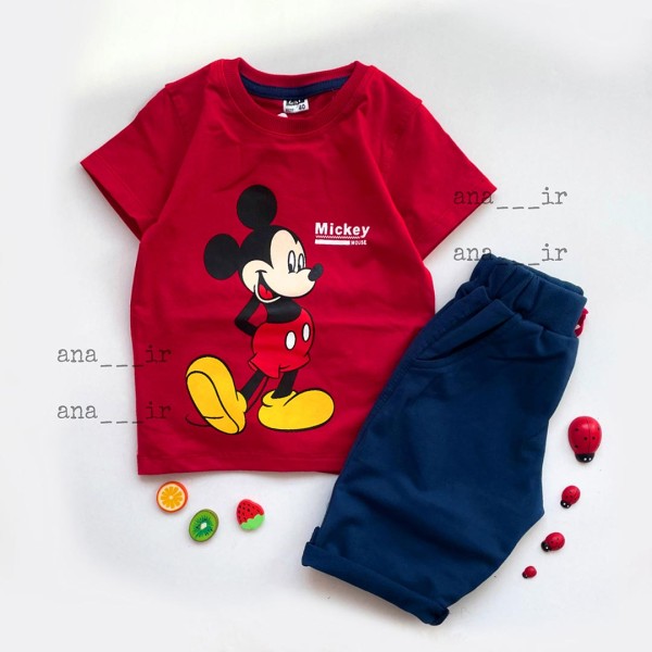 تیشرت شلوارک میکی قرمز