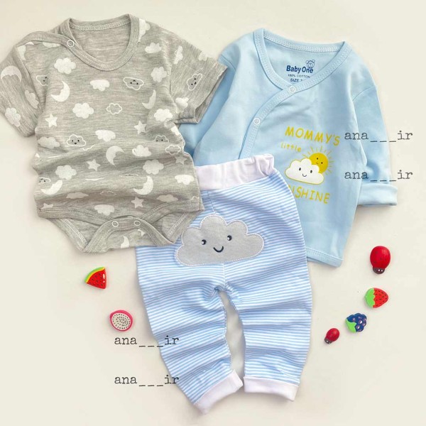 سه تیکه ابر آبی