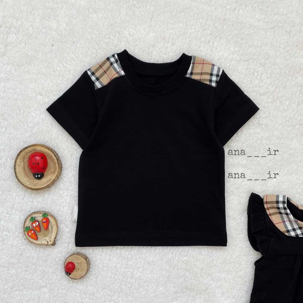 تیشرت چهارخانه مشکی