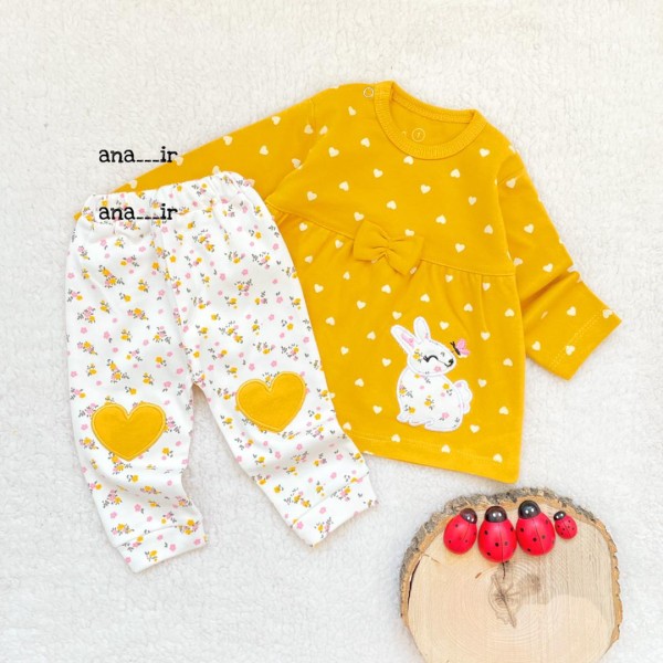 بلوز شلوار خرگوش خردلی