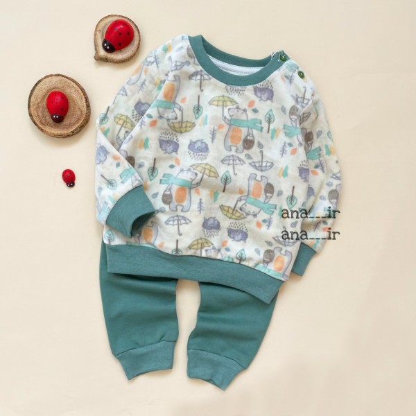 بلوز شلوار مخمل خرس چتری