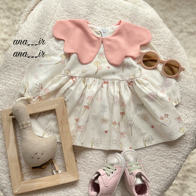 پیراهن یقه صورتی